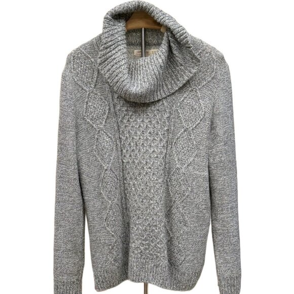 Faded Glory Chunky Cable Knit Sweater Cowl Neck Cozy Fall Winter Gray NEW XL - Picture 1 of 7